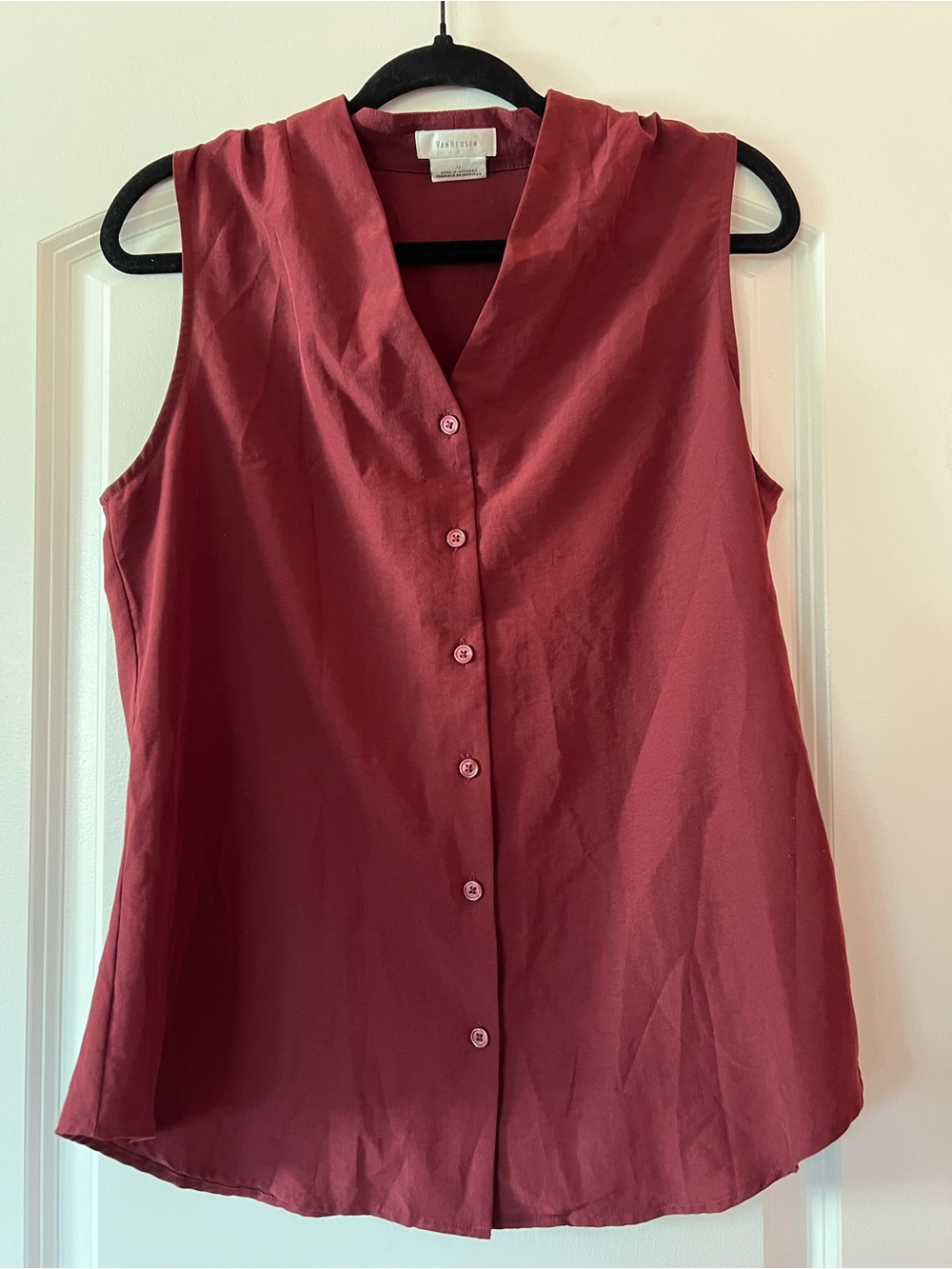Van Heusen Sleeveless Button-Front Camisole - Burgundy